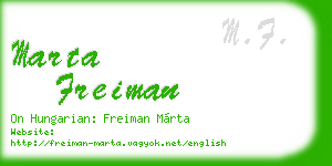 marta freiman business card